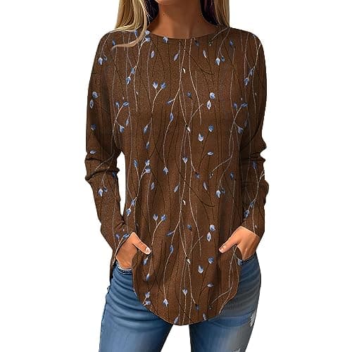 Shusuen 2024 Casual Crewneck Printed Tops for Women