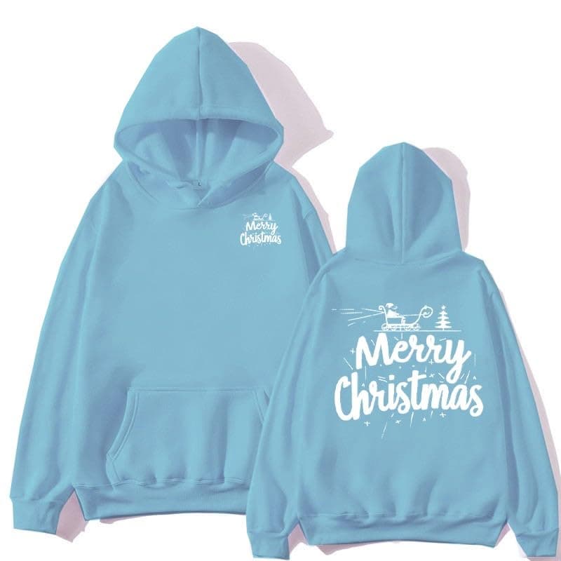 Trendy Oversized Sherpa Fleece Women's Christmas Print Hoodie Patry