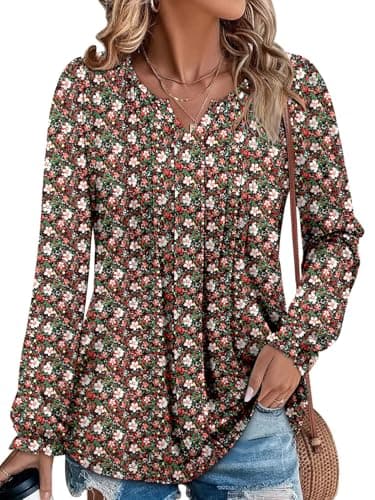 Angerella Comfortable V-Neck Long Sleeve Shirts for Women