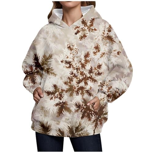 Weinexra Women's Oversized Camo Maple Leaf Hoodie
