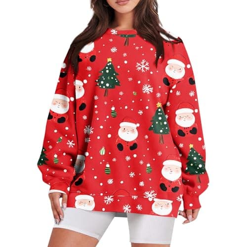 GOFULY Oversized Camo Pullover Sweatshirt for Women
