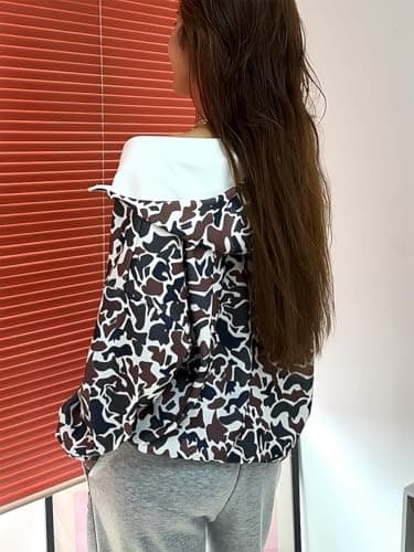 Y2K Trendy RSGMU Camo Hoodie with Colorful Patchwork