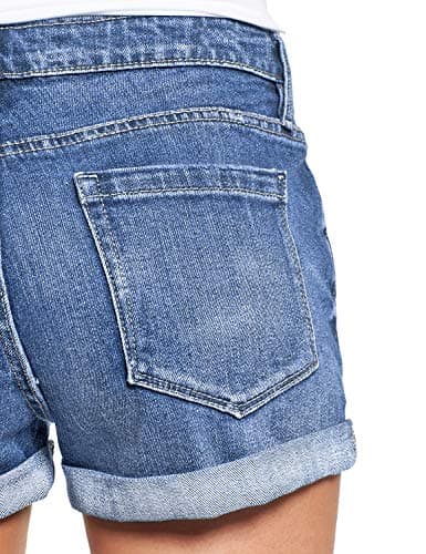Luvamia Women's High-Waisted Ripped Denim Shorts