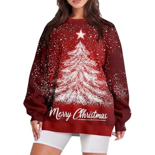 GOFULY Oversized Camo Pullover Sweatshirt for Women