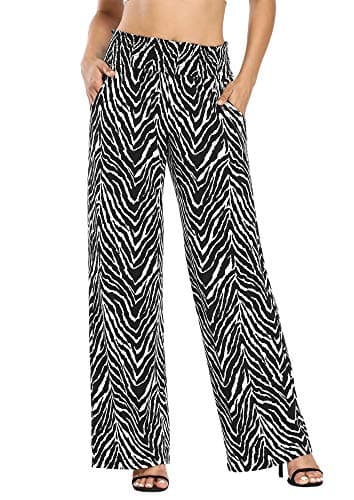 Urban CoCo Women's Boho Wide Leg Pants with Pockets
