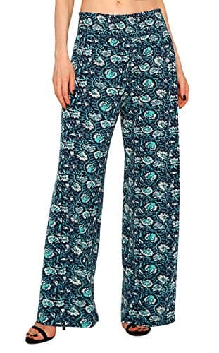 Urban CoCo Women's Boho Wide Leg Pants with Pockets