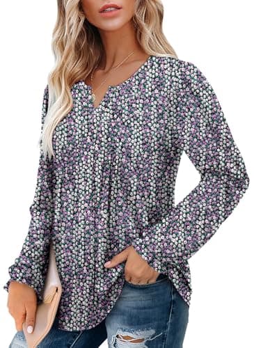 Angerella Comfy V-Neck Long Sleeve Tops for Women