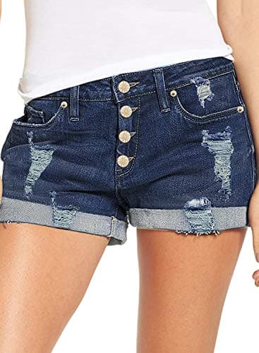 Luvamia Women's Ripped Denim Shorts