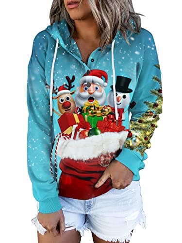 Women's Button Down Hooded Sweatshirts with Pockets