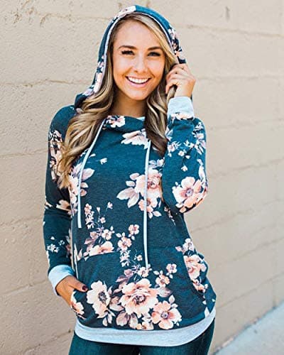 Barlver Women's Casual Hooded Sweatshirt with Cowl Neck and Pockets