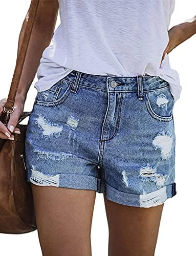 Women's Distressed Denim Shorts