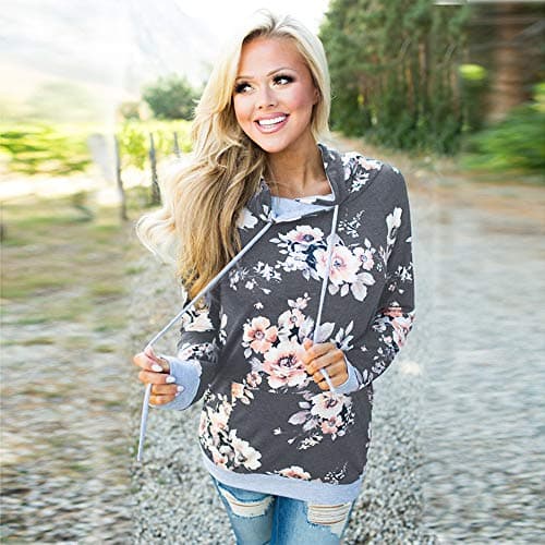 Women's Casual Hooded Sweatshirt with Pockets by Barlver