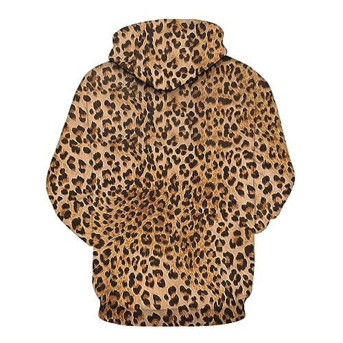 Lurhonp Leopard Print Long-Sleeve Hoodie Sweatshirt for All