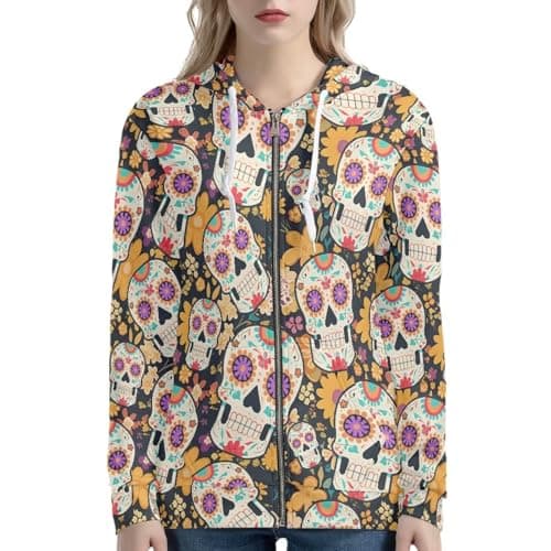 Irisjudy Monet Art Color Stripe Zip Hoodie for Women