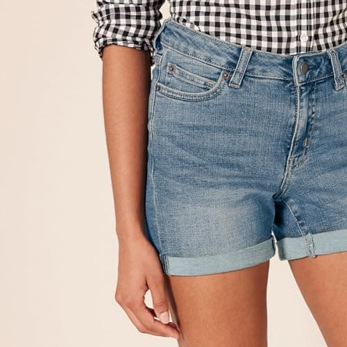 Amazon Essentials Women's Mid-Rise Slim Fit Denim Shorts