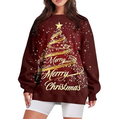 GOFULY Oversized Camo Pullover Sweatshirt for Women