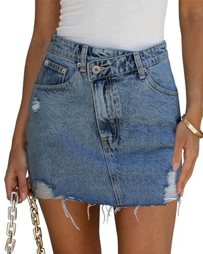 Angerella Denim Mini Cargo Skirt for Women