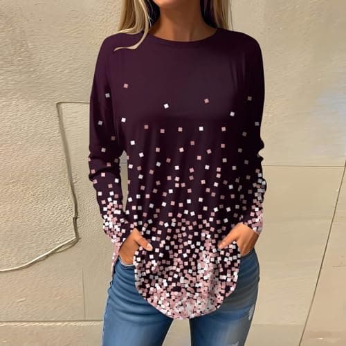 Shusuen 2024 Casual Crewneck Printed Tops for Women