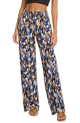 EEVASS Women's Casual Wide Leg Floral Lounge Pants