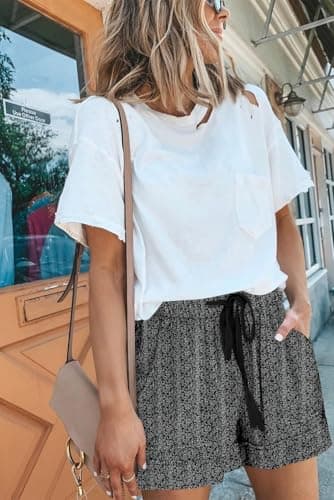 Queen Plus Women's Casual Elastic Waist Shorts with Pocket
