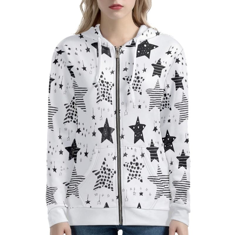 Irisjudy Monet Art Color Stripe Zip Hoodie for Women