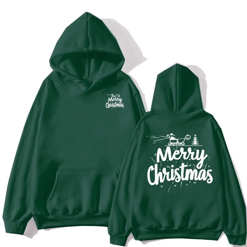 Trendy Oversized Sherpa Fleece Women's Christmas Print Hoodie Patry
