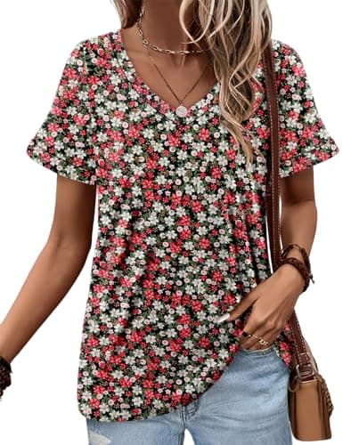 Angerella Women's Loose Fit Summer Short Sleeve Tops