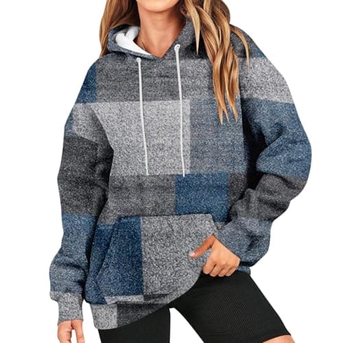 GOFULY Women's Oversized Camo Hoodie with Maple Leaf Print