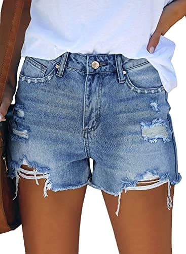 Angerella Women's Ripped Jean Short