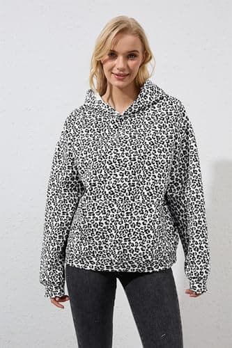 MSBESYOR Leopard Print Oversized Hoodie for Men & Women
