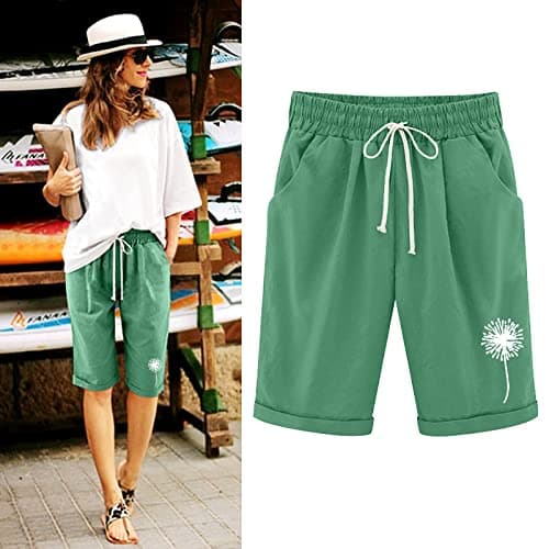 Plus Size Lightweight Bermuda Shorts for Women Trendy Beach Casual