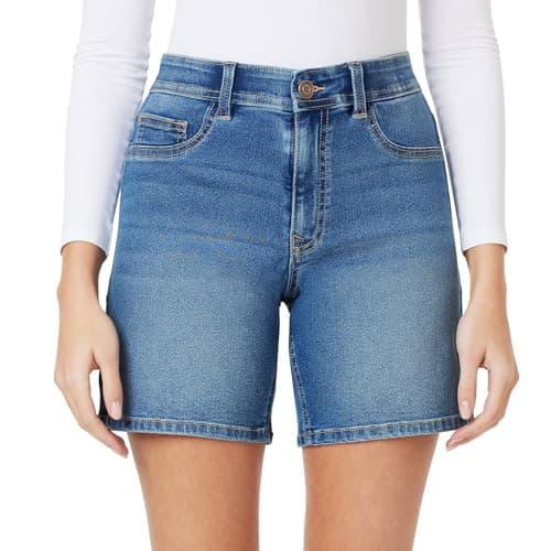 Angels Forever Young 360 Sculpt Mid Thigh Denim Shorts 5" & 7" Inseam