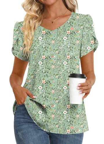 Womens Summer V Neck Chiffon Tunic Tops M-3XL