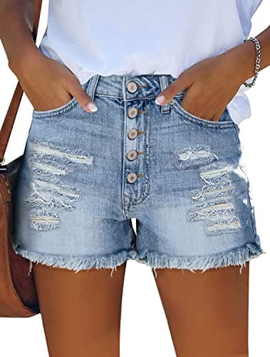 Angerella Women's Ripped Jean Short