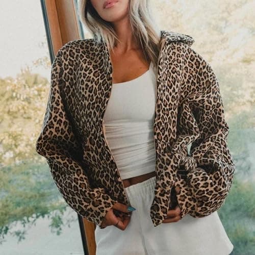 2000s Ckuea Y2k Cheetah Leopard Print Hoodie Sweatshirt