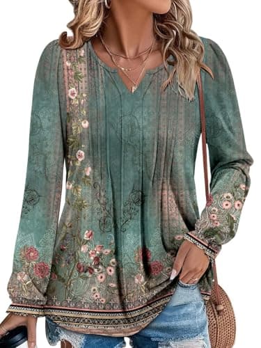Angerella Comfortable V-Neck Long Sleeve Shirts for Women