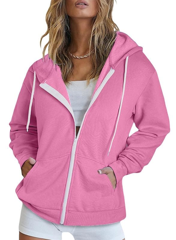 Women's Full Zip Hoodie Sweatshirt Coat with Pockets