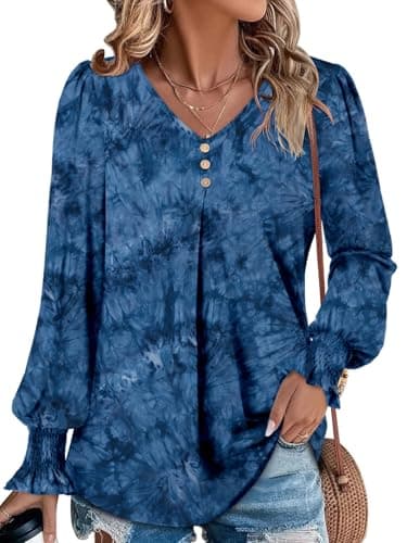 Angerella Comfortable V-Neck Long Sleeve Shirts for Women