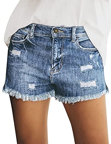Utyful Women's Casual Summer Ripped Denim Jean Shorts