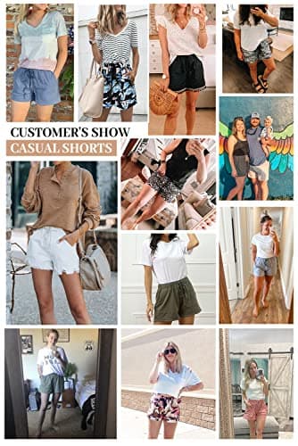Queen Plus Womens Casual Shorts with Elastic Waist and Pocket