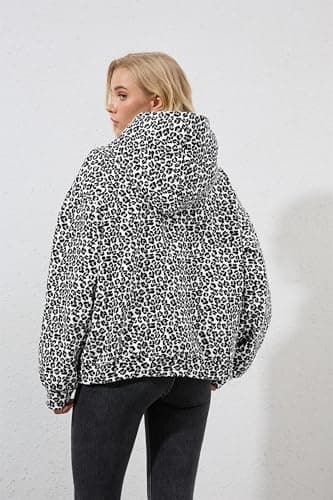 MSBESYOR Leopard Print Oversized Hoodie for Men & Women