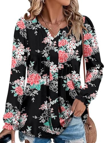Angerella Comfortable V-Neck Long Sleeve Shirts for Women