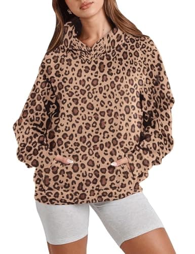 Ythomm Women's Cheetah Print Hoodie Sweatshirt with Pocket