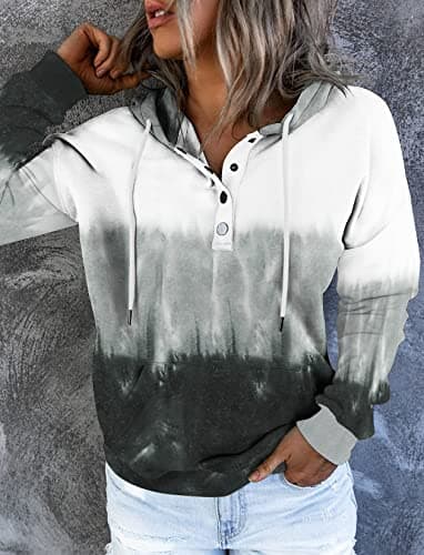 Women's Button Down Hooded Sweatshirts with Pockets