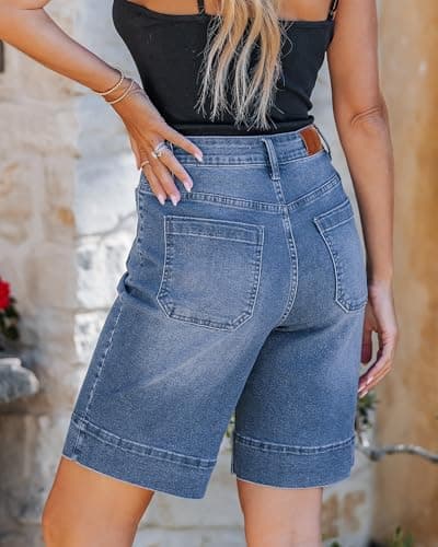 Luvamia High-Waisted Bermuda Shorts for Women