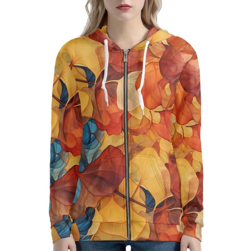 Irisjudy Monet Art Color Stripe Zip Hoodie for Women