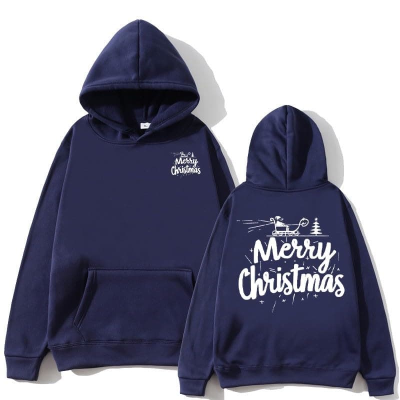 Trendy Oversized Sherpa Fleece Women's Christmas Print Hoodie Patry