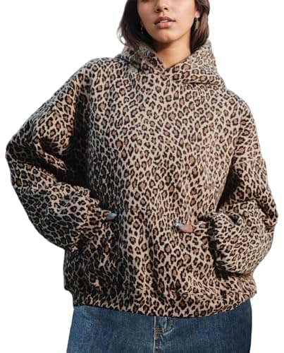 Oversized Leopard Print Hoodie for Women and Men