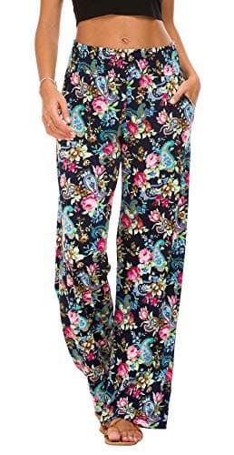 EEVASS Women's Casual Wide Leg Floral Lounge Pants