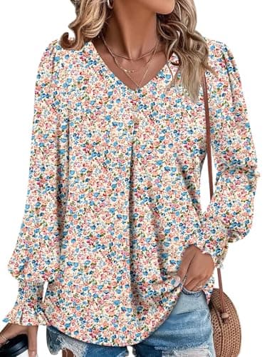 Angerella Comfortable V-Neck Long Sleeve Shirts for Women